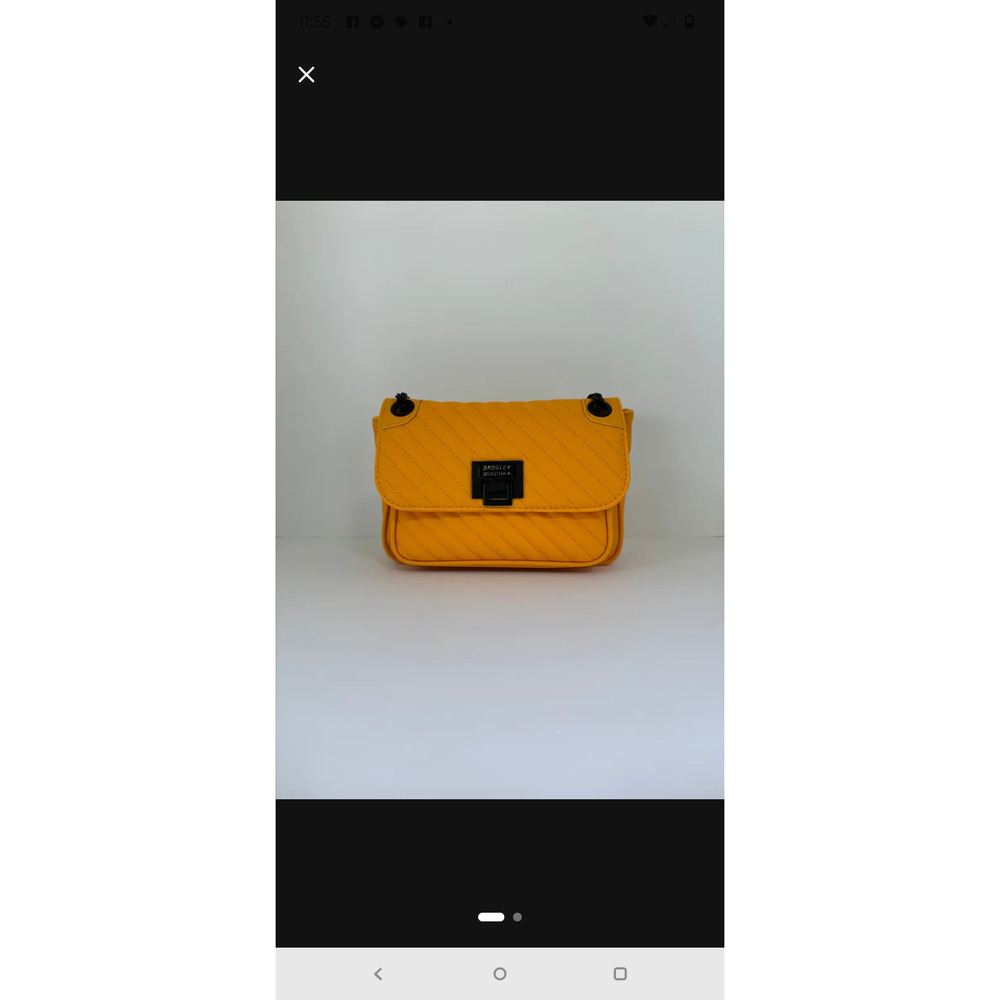 Badgley Mischka Yellow Quilted Crossbody With Lock - Picture 9 of 10